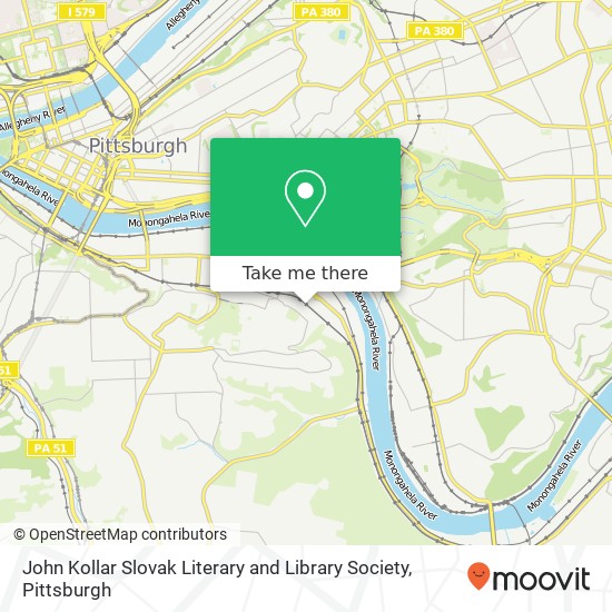 Mapa de John Kollar Slovak Literary and Library Society