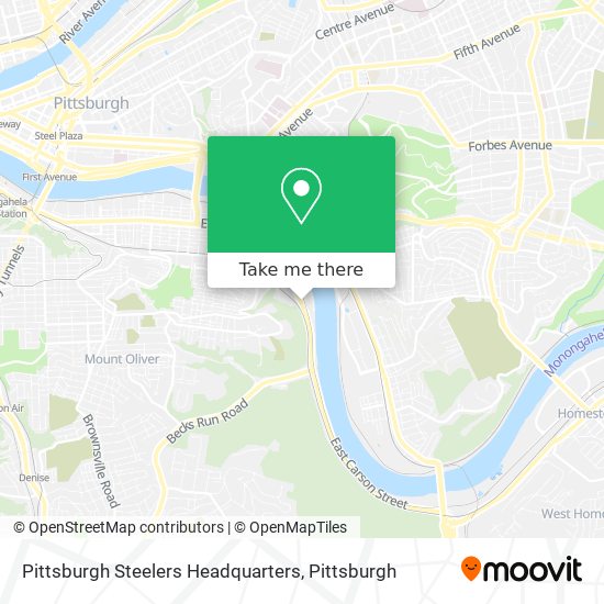 Mapa de Pittsburgh Steelers Headquarters