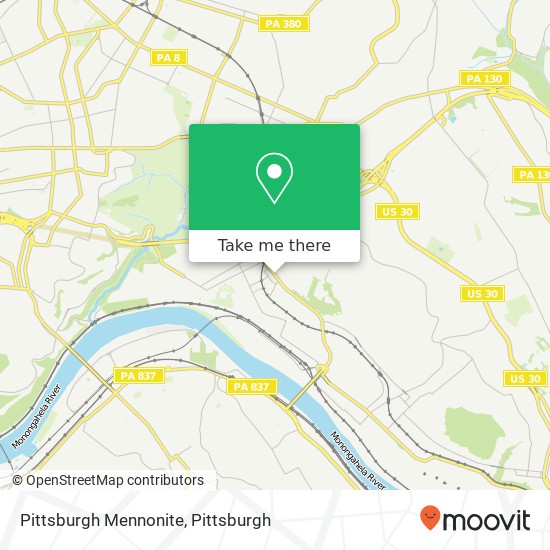 Pittsburgh Mennonite map