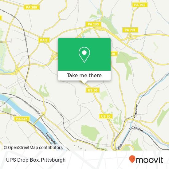 UPS Drop Box map