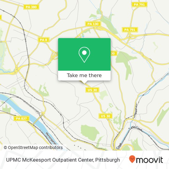 Mapa de UPMC McKeesport Outpatient Center