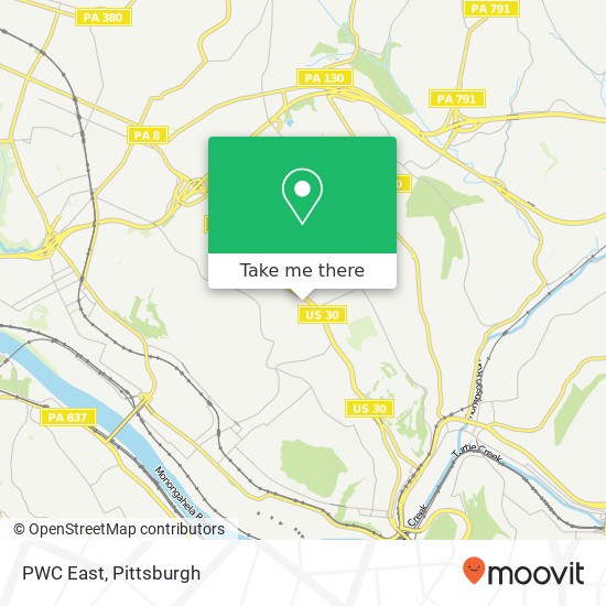 PWC East map