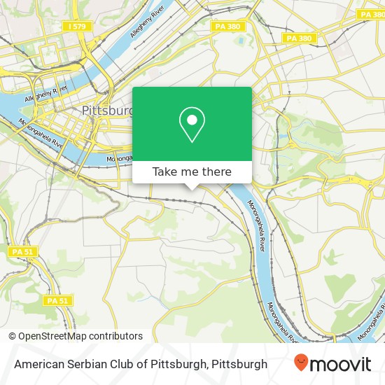 Mapa de American Serbian Club of Pittsburgh