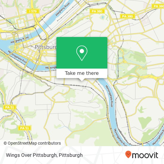 Wings Over Pittsburgh map