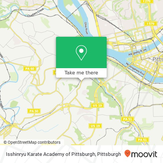 Mapa de Isshinryu Karate Academy of Pittsburgh