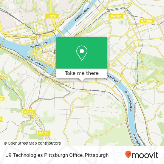 Mapa de J9 Technologies Pittsburgh Office