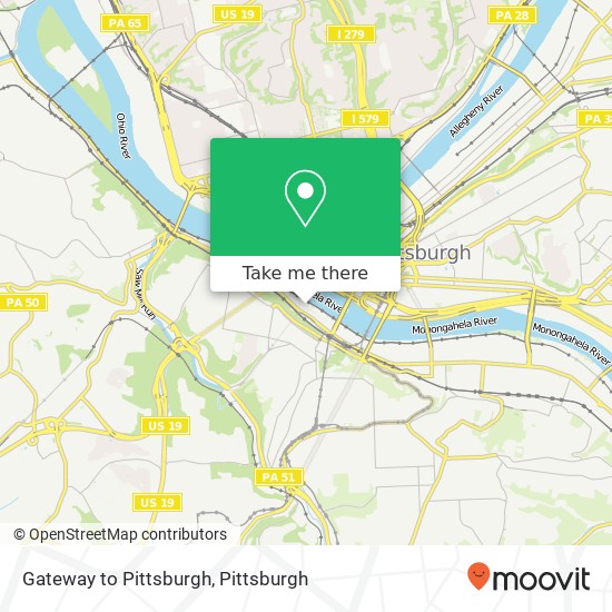 Gateway to Pittsburgh map