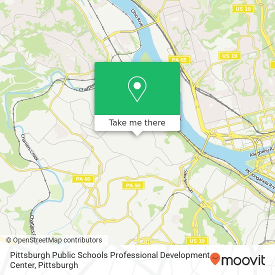 Mapa de Pittsburgh Public Schools Professional Development Center