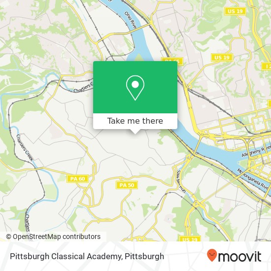 Mapa de Pittsburgh Classical Academy