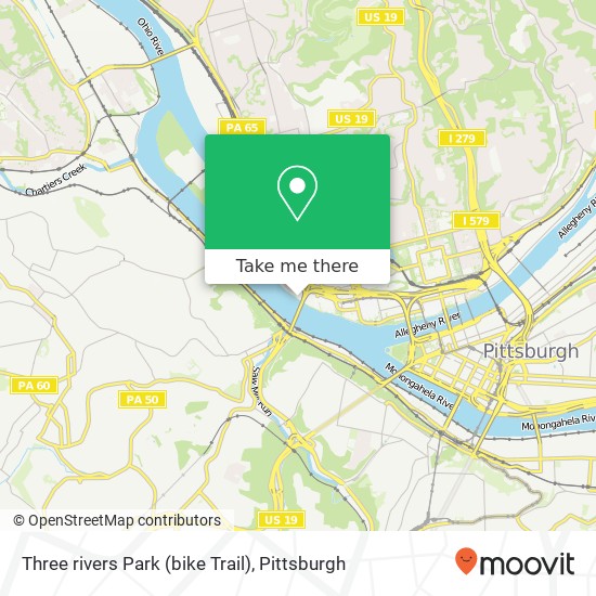 Mapa de Three rivers Park (bike Trail)