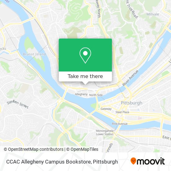 CCAC Allegheny Campus Bookstore map