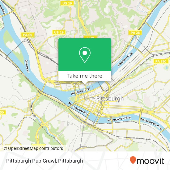 Pittsburgh Pup Crawl map