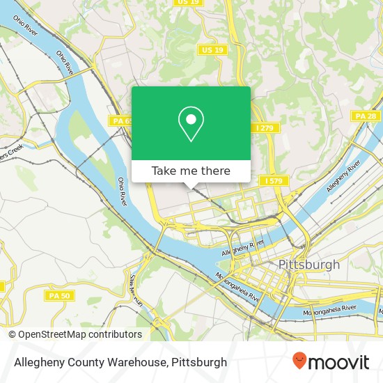 Allegheny County Warehouse map