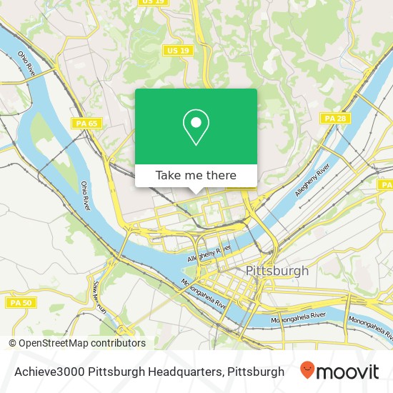 Achieve3000 Pittsburgh Headquarters map