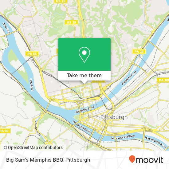 Big Sam's Memphis BBQ map