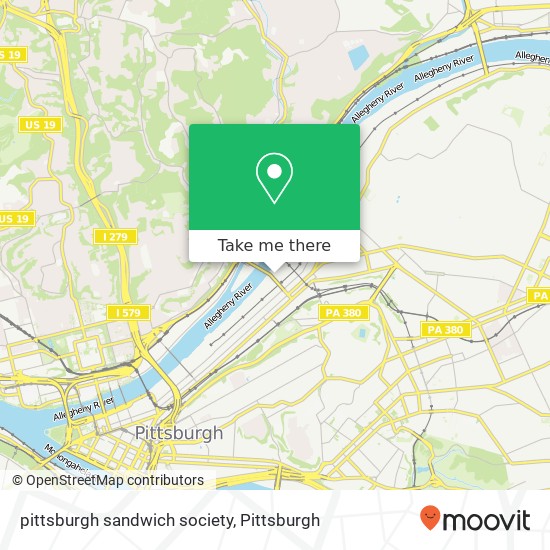 Mapa de pittsburgh sandwich society