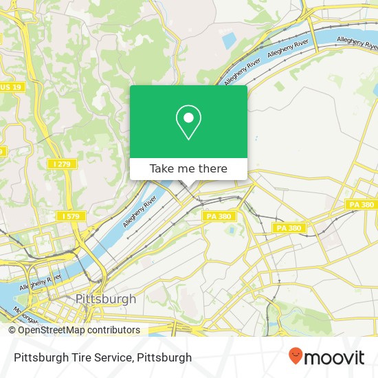 Mapa de Pittsburgh Tire Service