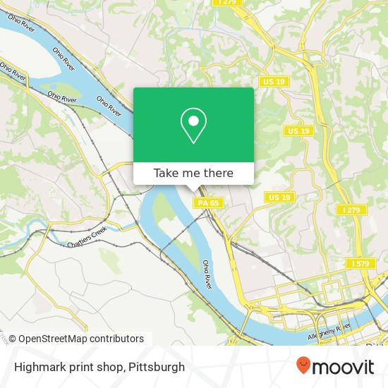 Mapa de Highmark print shop