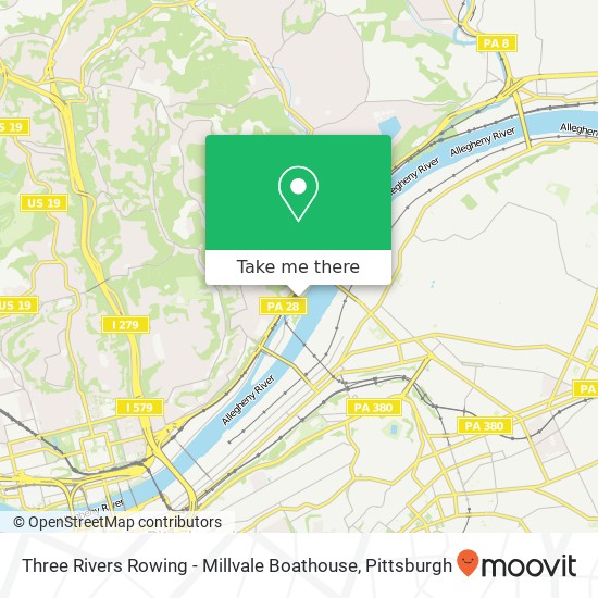 Mapa de Three Rivers Rowing - Millvale Boathouse
