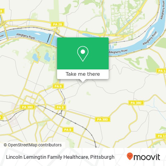 Mapa de Lincoln Lemingtin Family Healthcare