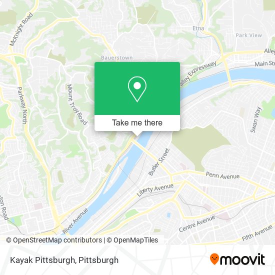 Kayak Pittsburgh map