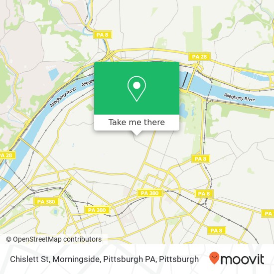 Mapa de Chislett St, Morningside, Pittsburgh PA
