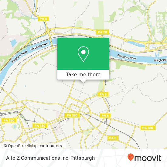 Mapa de A to Z Communications Inc