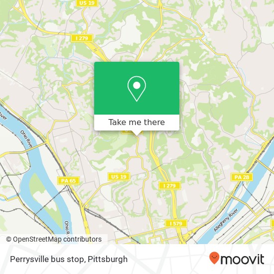 Perrysville bus stop map