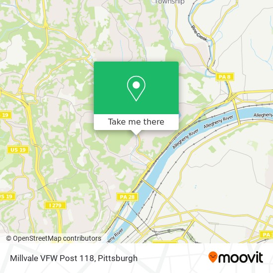 Mapa de Millvale VFW Post 118