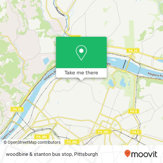 Mapa de woodbine & stanton bus stop