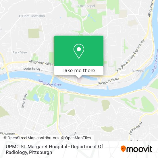 Mapa de UPMC St. Margaret Hospital - Department Of Radiology