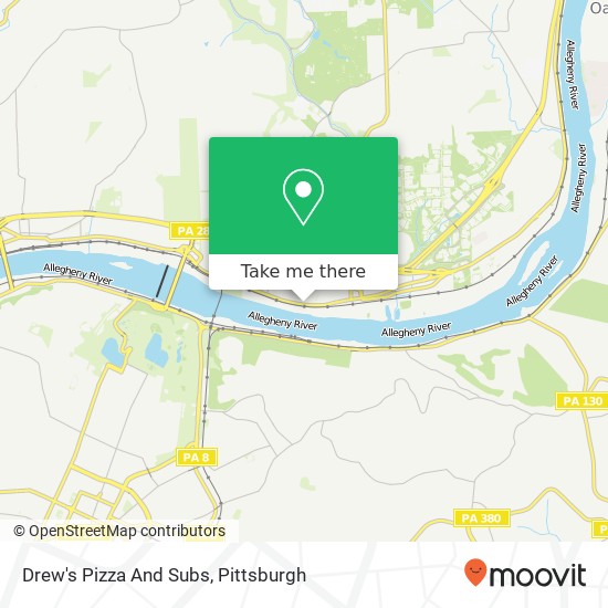 Mapa de Drew's Pizza And Subs