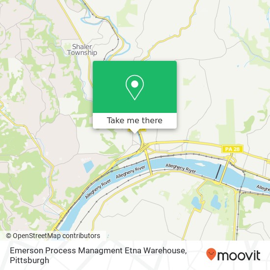 Mapa de Emerson Process Managment Etna Warehouse