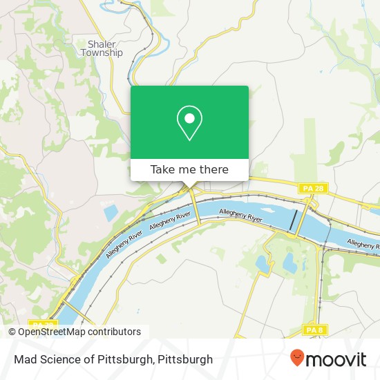 Mapa de Mad Science of Pittsburgh