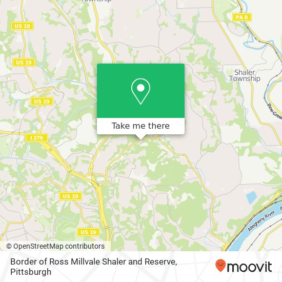 Border of Ross Millvale Shaler and Reserve map