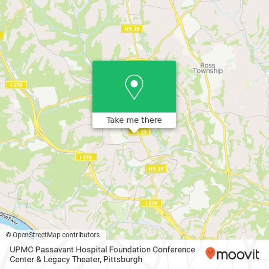 UPMC Passavant Hospital Foundation Conference Center & Legacy Theater map