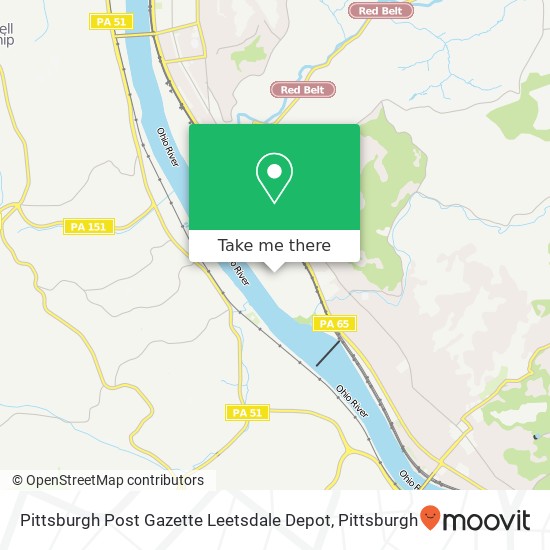 Mapa de Pittsburgh Post Gazette Leetsdale Depot