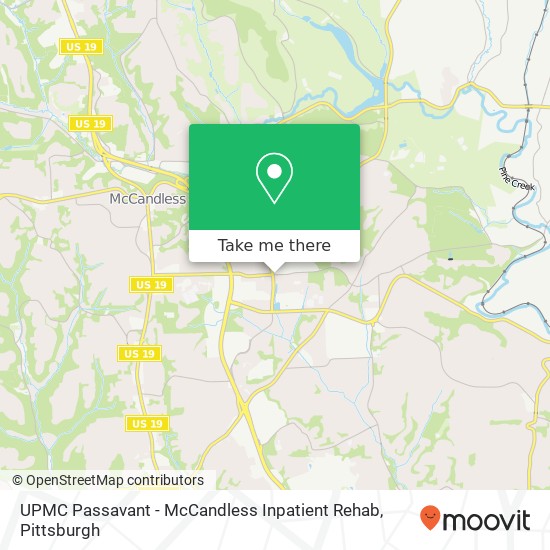 Mapa de UPMC Passavant - McCandless Inpatient Rehab