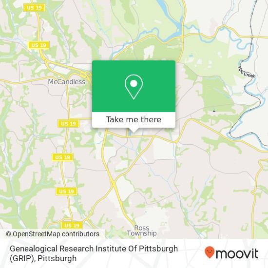 Mapa de Genealogical Research Institute Of Pittsburgh (GRIP)