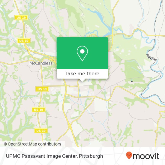 UPMC Passavant Image Center map