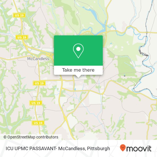 Mapa de ICU UPMC PASSAVANT- McCandless