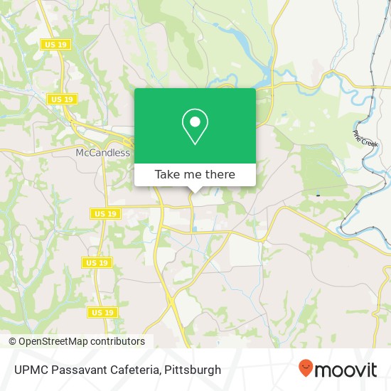 Mapa de UPMC Passavant Cafeteria