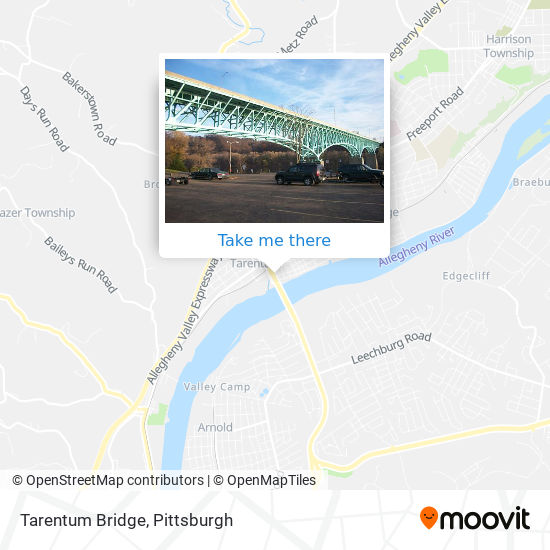 Mapa de Tarentum Bridge