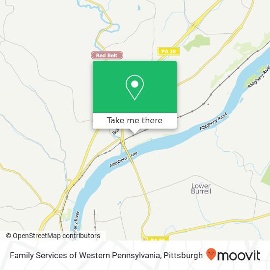 Mapa de Family Services of Western Pennsylvania