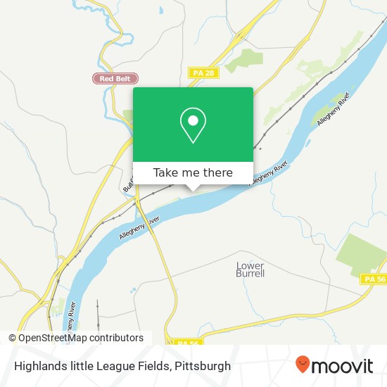 Highlands little League Fields map