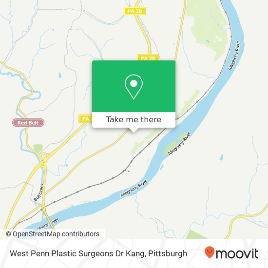 West Penn Plastic Surgeons Dr Kang map