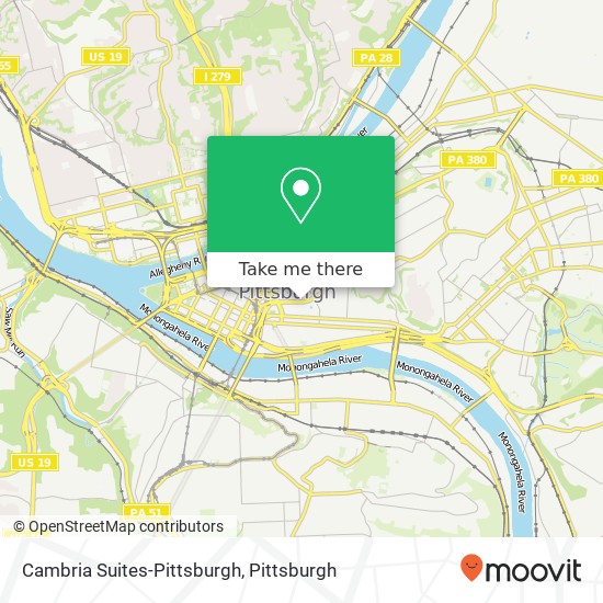 Cambria Suites-Pittsburgh map