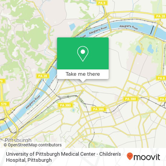 Mapa de University of Pittsburgh Medical Center - Children's Hospital