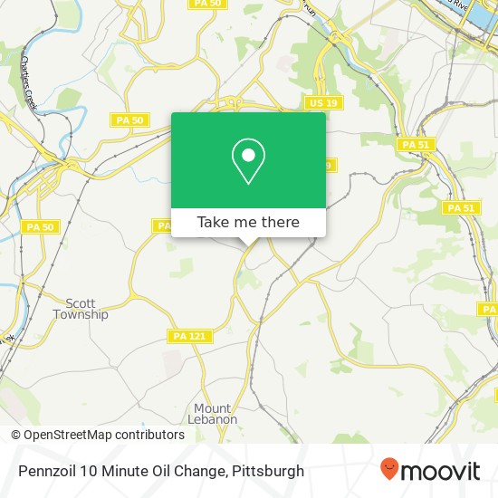 Mapa de Pennzoil 10 Minute Oil Change