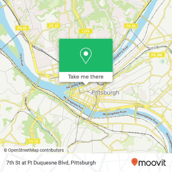 7th St at Ft Duquesne Blvd map